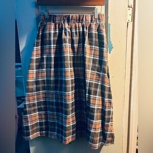 Plaid grunge midi skirt